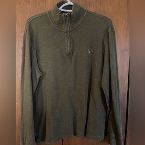 Green Quarter Zip Polo Sweater Size M